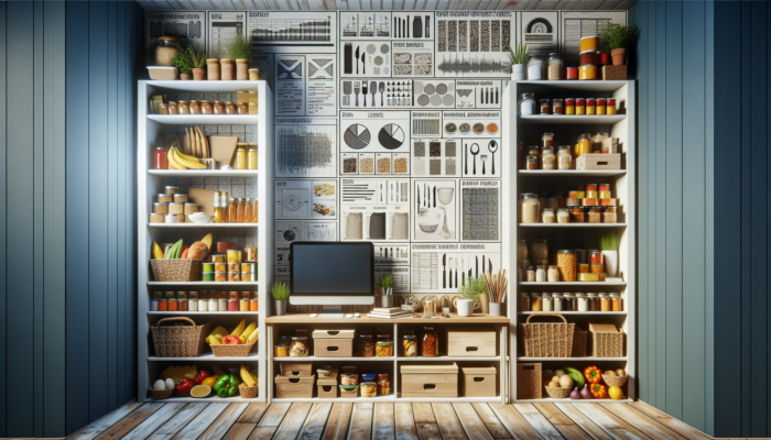 A well-organized pantry with various food items, tailored to a family's dietary needs and tastes.