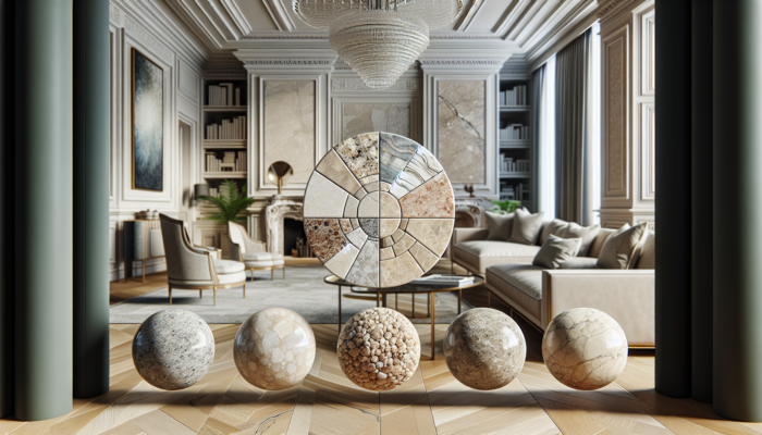 Showcasing filled, unfilled, honed, and polished travertine types in a luxurious UK home interior.