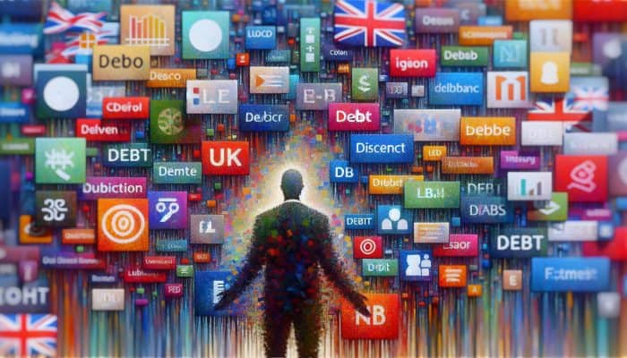 Top debt consolidation loan providers in 2025: A Comprehensive Guide | DCL Top debt consolidation loan providers in 2025: A person merging colorful threads into one clear thread, symbolizing debt consolidation, with UK lender logos.