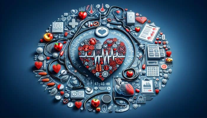 Cholesterol Blood Test in Crawley: A medical chart showing cholesterol levels with heart health symbols and UK cardiovascular disease statistics.