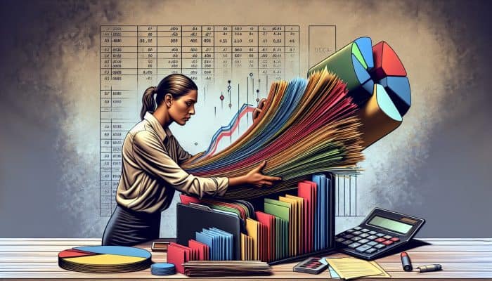 Best Debt Consolidation Loan Calculators: Top UK Tools | DCL Best Debt Consolidation Loan Calculators: A person consolidating colorful debt papers into one folder, with UK financial charts and a calculator showing reduced interest rates.