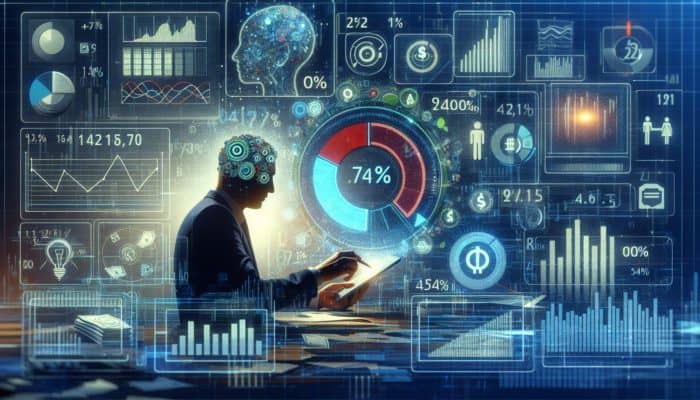 Person reviewing financial documents, focusing on a highlighted debt-to-income ratio below 40%.