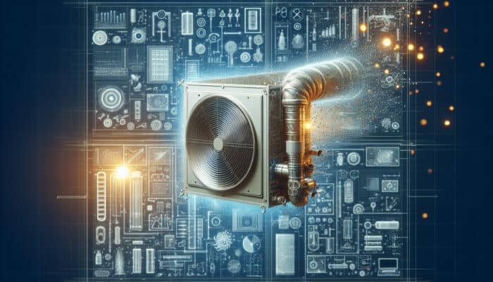 A modern HVAC system with clean ducts, improving air quality and energy efficiency in a comfortable home.