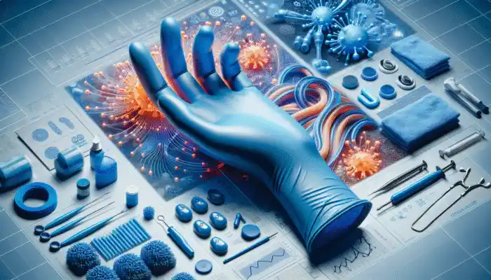 Powder Free Nitrile Gloves in Yeovil: Vibrant blue nitrile gloves, durable and flexible, used in medical, food, and industrial settings, chemical-resistant and allergen-free.