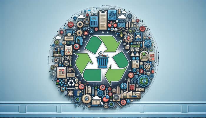 Disposing of Waste Legally in the UK: Infographic showing UK waste disposal laws, including Environmental Protection Act 1990 and Waste Regulations 2011, with recycling symbols.
