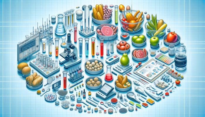 Food Intolerance Test in Denton: A medical setup with labeled food samples, test tubes, and diagnostic equipment for identifying food intolerances.