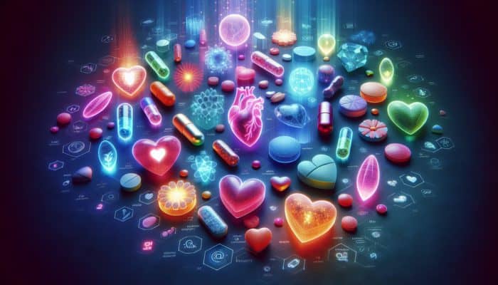 A colorful variety of multivitamins, symbolizing health benefits including immune support and reduced disease risk.