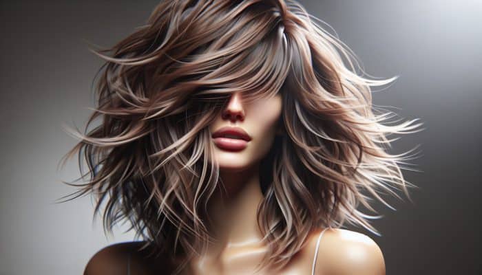 Channelling Choppy Layers for Texture: A woman with choppy layered hair showcasing texture, movement, and modern style under natural light.